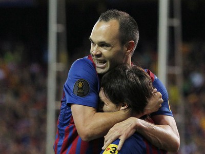 Lionel Messi a Andres Iniesta