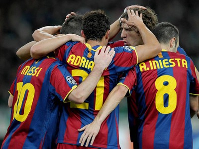 radosť futbalistov Barcelony