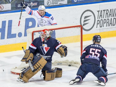 Kanadský brankár Barry Brust v drese Slovana v KHL