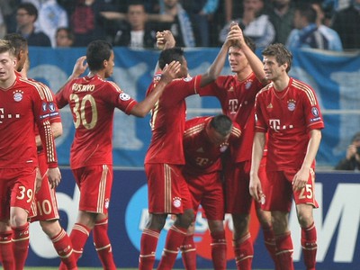 Gólová radosť hráčov Bayernu
