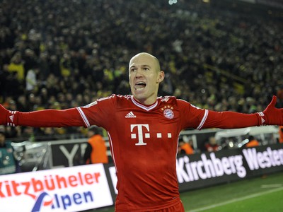 Arjen Robben sa teší z gólu do siete Borussie Dortmund