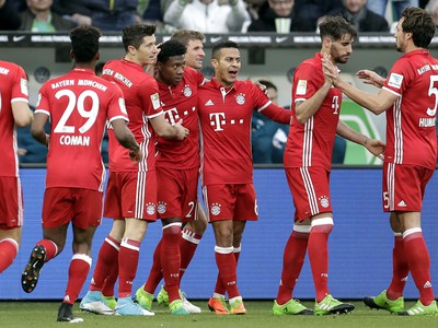 Radosť hráčov Bayernu Mníchov 