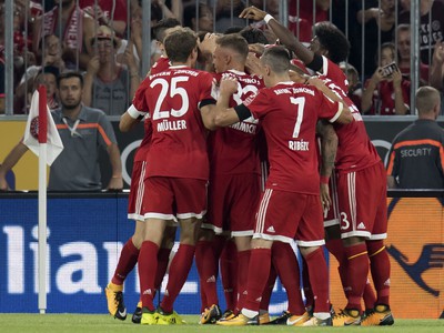 Radosť hráčov Bayernu Mníchov 