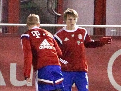 Martin Ödegaard na tréningu Bayernu Mníchov