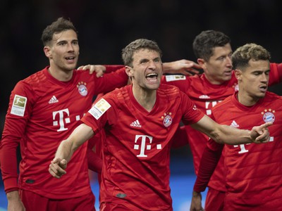 Thomas Müller oslavuje gól Bayernu 