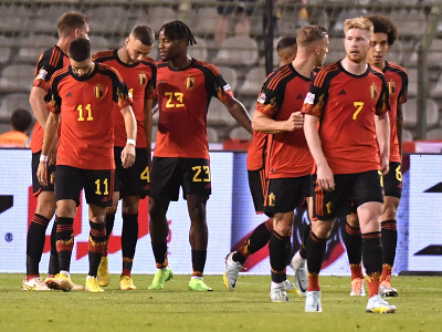 Belgickí futbalisti sa tešia z gólu