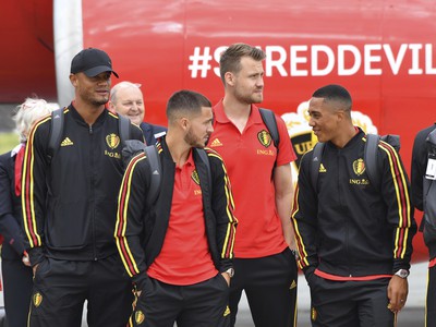 Vincent Kompany (vľavo) ako jediný s Belgickom netrénoval 