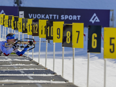 Na snímke slovenský biatlonista Jakub Borguľa počas individuálnych pretekov na 12,5 kilometra, v ktorých získal bronzovú medailu počas zimného Európskeho olympijského festivalu mládeže (EYOF)