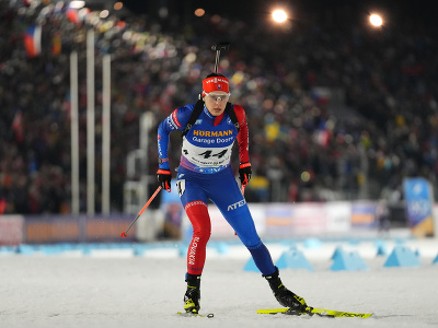 Slovenská biatlonistka Mária Remeňová na trati vytrvalostných pretekov žien na 15 km na majstrovstvách sveta v Novom Meste na Morave