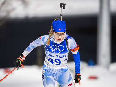 Na snímke slovenská biatlonistka Ivona Fialková počas vytrvalostných pretekov žien na 15 km v biatlone na zimných olympijských hrách ZOH 2022 v Pekingu