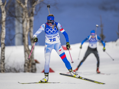 Slovenská biatlonistka Henrieta Horvátová počas vytrvalostných pretekov žien na 15 km v biatlone na zimných olympijských hrách ZOH 2022 v Pekingu