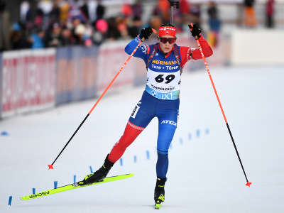 Na snímke slovenská biatlonistka Mária Remeňová v cieli počas vytrvalostných pretekov žien na 15 km na podujatí 5. kola Svetového pohára v biatlone 12. januára 2023 v nemeckom Ruhpoldingu