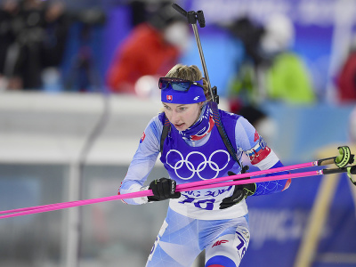 Na snímke slovenská biatlonistka Henrieta Hovátová v šprinte žien na 7,5 km na zimných olympijských hrách ZOH 2022 v Pekingu