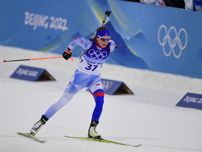 Na snímke slovenská biatlonistka Ivona Fialková v šprinte žien na 7,5 km na zimných olympijských hrách ZOH 2022 v Pekingu 