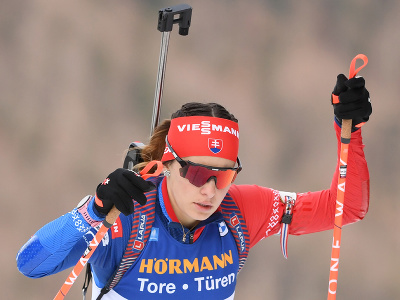 Na snímke slovenská biatlonistka Mária Remeňová na trati počas vytrvalostných pretekov žien na 15 km na podujatí 5. kola Svetového pohára v biatlone 12. januára 2023 v nemeckom Ruhpoldingu