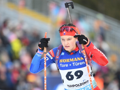 Na snímke slovenská biatlonistka Mária Remeňová na trati počas vytrvalostných pretekov žien na 15 km na podujatí 5. kola Svetového pohára v biatlone 12. januára 2023 v nemeckom Ruhpoldingu