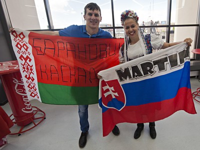 Fanúšikovia pred zápasom Slovenska s Bieloruskom