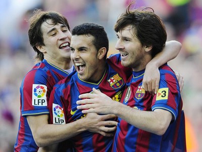 Krkič, Pedro a Messi, 16.5.2010