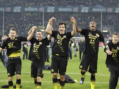 Hráči Dortmundu sa tešia
