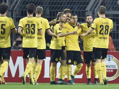 Gólová radosť hráčov Dortmundu