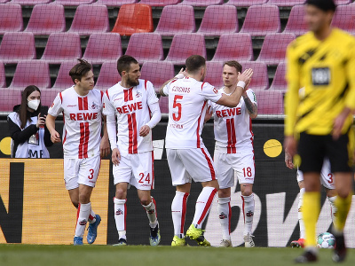 Futbalisti Kolína sa radujú z gólu v sieti Dortmundu