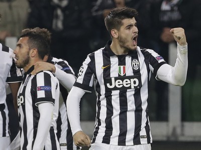 Álvaro Morata oslavuje gól Juventusu