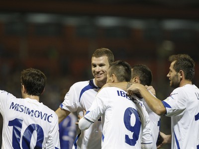 Víťazné oslavy hráčov Bosny