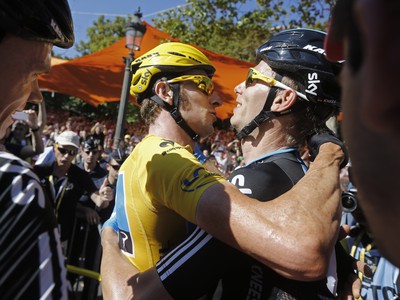 Bradley Wiggins a Christopher Froome