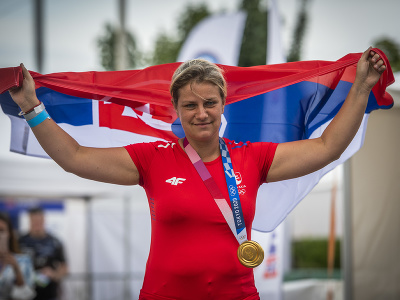 Olympijská víťazka v streľbe na XXXII. letných OH 2020 v Tokiu Zuzana Rehák Štefečeková počas záverečného ceremoniálu Olympijského festivalu a oslavy zisku medailí, ktoré slovenskí športovci vybojovali na Hrách XXXII. olympiády v Tokiu