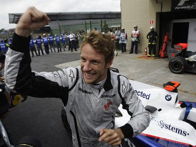 Jenson Button s majstrovskou radosťou
