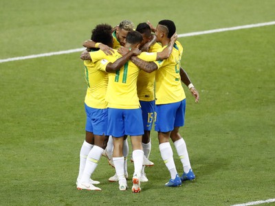 Radosť hráčov Brazílie