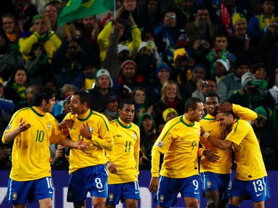 Gólová radosť Brazílčanov