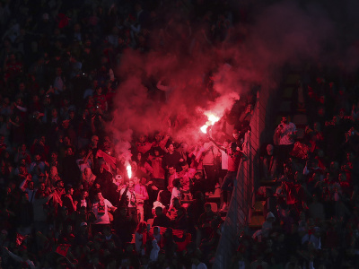 Fanúšikovia počas priateľského zápasu medzi Marokom a Brazíliou
