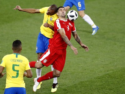 Momentka zo zápasu Brazília - Srbsko