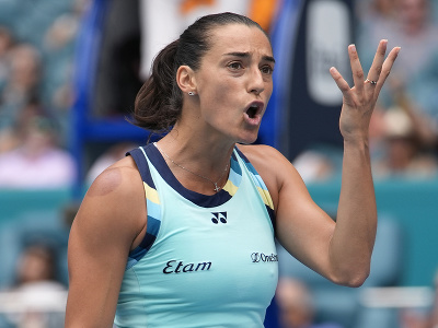 Frustrovaná Caroline Garciová počas turnaja v Miami