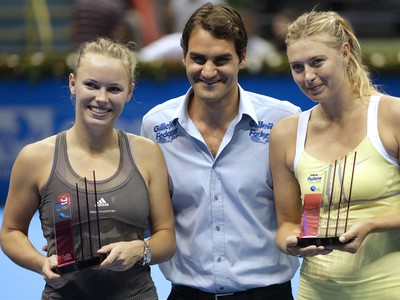 Caroline Wozniacka, Roger Federer a  Maria Šarapovová