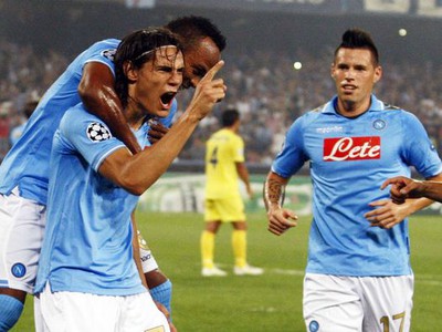 Cavani a Marek Hamšík