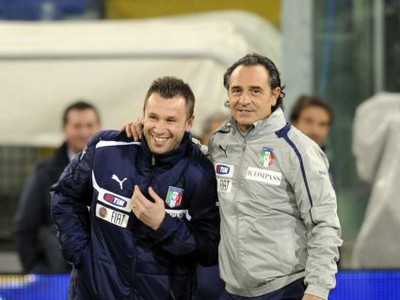 Cassano s trénerom Talianska