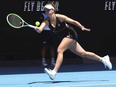 Česká tenistka Barbora Krejčíková počas dvojhry na Australian Open