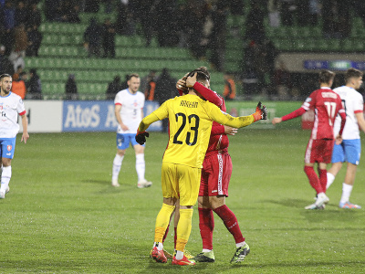 Hráči Moldavska sa radujú zo zisku bodu v zápase proti Česku 