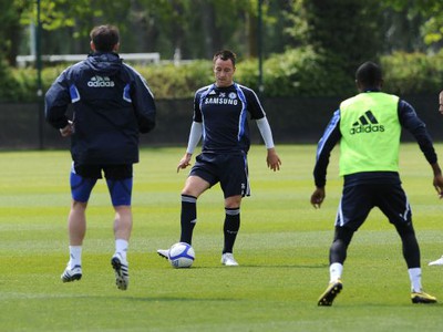 John Terry na tréningu Chelsea