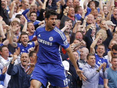 Diego Costa sa raduje z gólu do siete Leicesteru