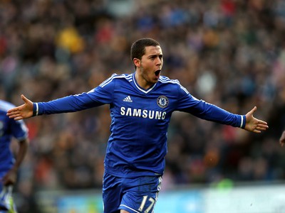 Eden Hazard oslavuje gól