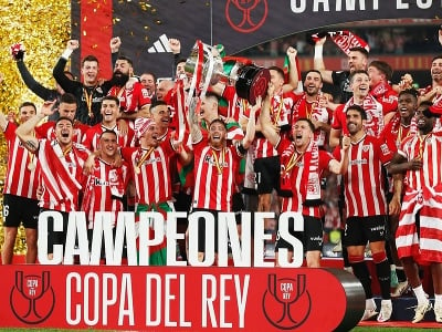Hráči Bilbaa sa radujú z víťazstva v Španielskom pohári