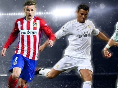 Finálové trio nominované na najlepšieho futbalistu: Antoine Griezmann, Cristiano Ronaldo, Gareth Bale