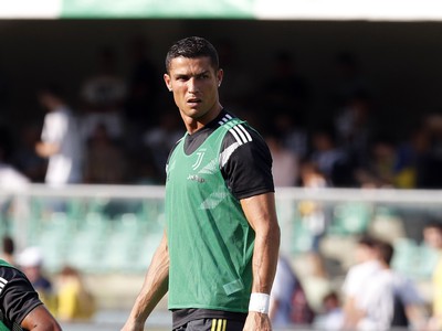 Cristiano Ronaldo na predzápasovej rozcvičke