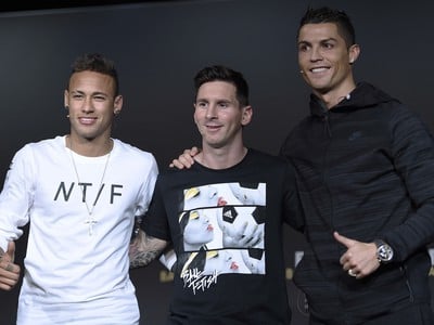 Neymar, Lionel Messi a Cristiano Ronaldo 