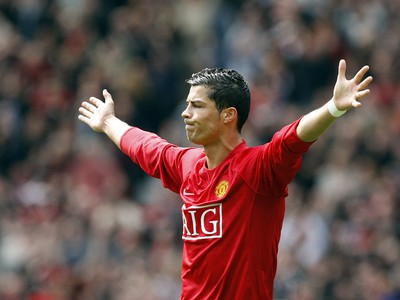 Cristiano Ronaldo v drese Manchestru United