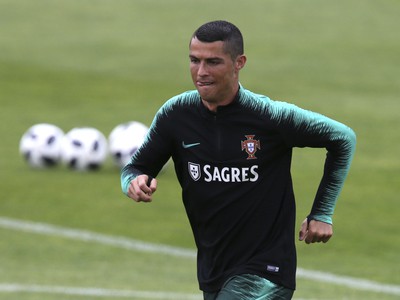 Cristiano Ronaldo na tréningu Portugalska