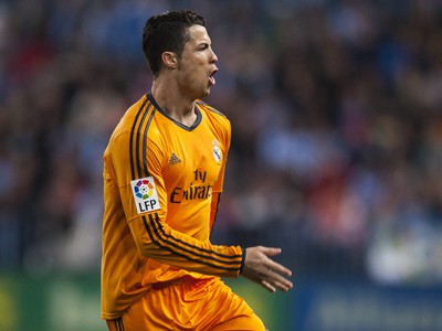 Cristiano Ronaldo oslavuje gól proti Málage